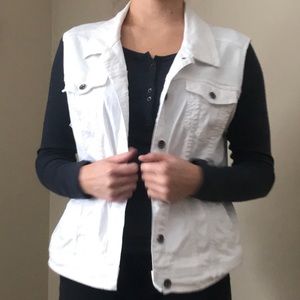 White Denim Vest